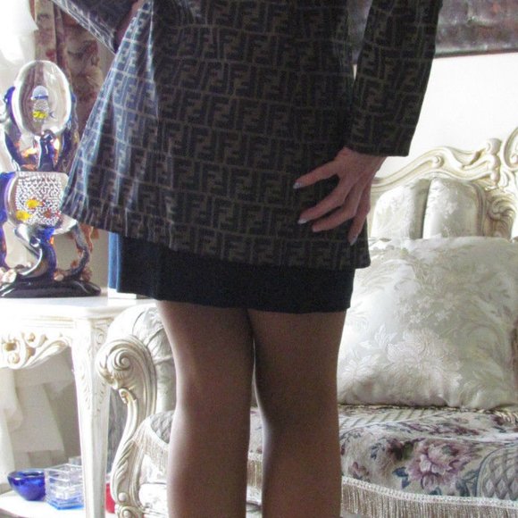 Rare FENDI Vintage Zucca Canvas dress-y trench/coat/jacket IT 42,US 2-6,XS-S - Picture 4 of 11